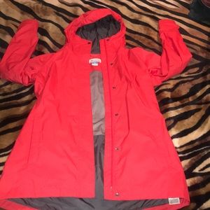 Red rain coat